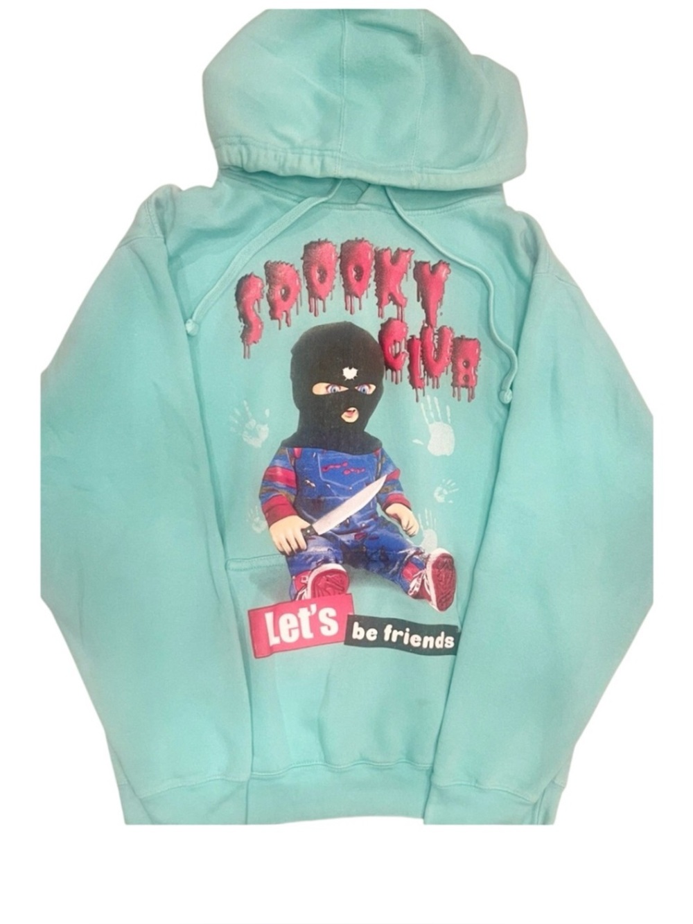 Graphic Hoodie Chucky Lets Be Friends Brand 3Forty Mint Color Size M.